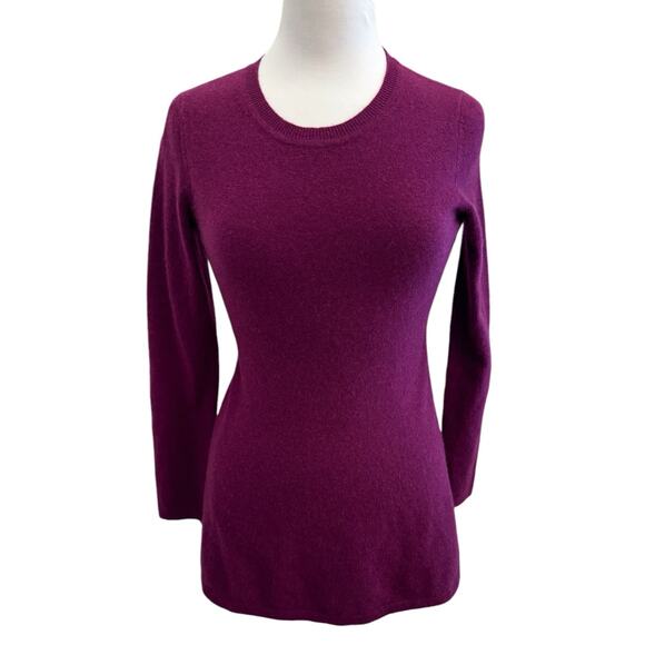 Isaac Mizrahi Live Cashmere Long Tunic Sweater XXS Purple Classy Luxury Minimal - Picture 1 of 10